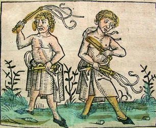Flagellants, publisert i Nuremberg Chronicle, 1493