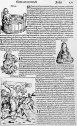 Folio CV, fra Liber Chronicarum av Hartmann Schedel (1440-1514) 1493