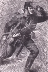 Forward, Cassells historie om krigen mellom Frankrike og Tyskland utgitt av Cassell and Company Limited, ca. 1890 (litho)