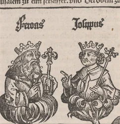 Fragment av illustrasjon fra Nürnberg-krøniken