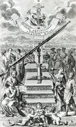 Frontispice til Oculus Artificialis Teledioptricus Sive Telescopium av Johann Zahn, 2. utgave utgitt i 1702