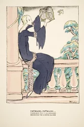 «Frühling, Frühling», reklame for tekjole av V. Manheimer, fra Styl, utgitt 1922 (pochoir-trykk)