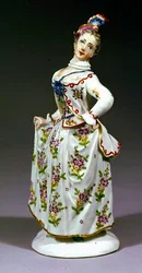 Fuerstenberg-figur av en dame (porselen)