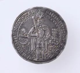Guildiner (taler) av Sigismund (1439-96) Greve av Tirol, Hall Mint, 1486 (forside) (sølv) (for bakside se 168059)