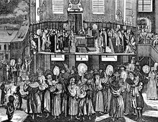 Kiddush Levana av Georg Puschner fra Kirchners jødiske seremoni, 1726