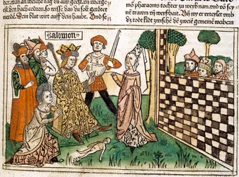 Kong Salomos dom, scene i Bibelen fra Nürnberg skrevet ...