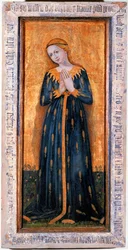 Madonna kledd i en kappe av korn (tempera på tre)
