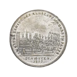 Medalje til minne om Wellington og Blücher ved Waterloo