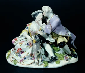 Meeting of Lovers, muligens av Johann Joachim Kandler (1706-75) ca. 1735 (porselen)