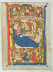 Julekrybbe (wc på vellum)