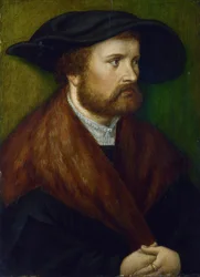 ""Portrett av en mann"" Anonymt maleri fra Sør-Tyskland, ca. 1530 London National Gallery