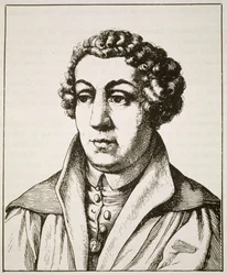 Portrett av Johann Reuchlin (1455-1522) kopi av en 19. tysk gravering, illustrert i History of Magic, utgitt sent på 1800-tallet