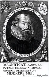 Portrett av Johann Valentine (f.1586) av Herrenberg og Württemberg, gravert av Iorg Rimmel, 17. august 1628