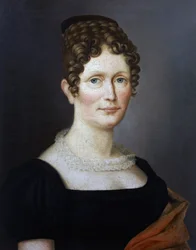 Portrett av Johanna Christiane Schumann (1767-1836), mor til den tyske komponisten Robert Schumann (1810-1856), tidlig 1800-talls maleri av ukjent kunstner