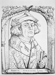 Portrett av John of Indagine, etter Hans Baldung Grien, fra Chiromantia av Ioannes ab Indagine, Strasburg 1531, illustrert i History of Magic, utgitt sent på 1800-tallet