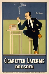 Plakat for Sigarettfarm, utgitt av Grimme amp; Hempel, Leipzig (fargelitografi)