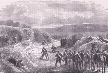 Sortie fra Paris, Cassells historie om krigen mellom Frankrike og Tyskland utgitt av Cassell and Company Limited, ca. 1890 (litho)