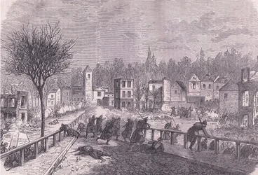 Tar av Brie-sur-Marne, 30. november, Cassells History of the War between France and Germany utgitt av Cassell and Company Limited, ca. 1890 (litho)