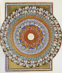Englekoret. Miniatyr fra Liber Scivias av Hildegard av Bingen, ca. 1175 (akvarell på pergament)
