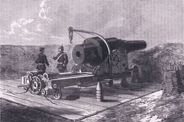 The Krupp Gun, Cassells History of the War between France and Germany utgitt av Cassell and Company Limited, ca. 1890 (litho)