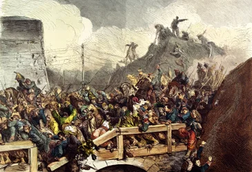 De beseirede franske troppene i slaget ved Sedan, 1. september 1870