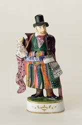 Lommetørkleselgeren, Meissen-figur på vis av Johann Joachim Kandler (1706-75) (keramikk)