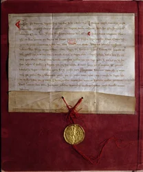 Forpliktelse fra keiser Frederick II (1194-1250) til å forsyne kong Ludvig IX (1214-70) med hester, våpen og proviant til det syvende korstoget, 1246