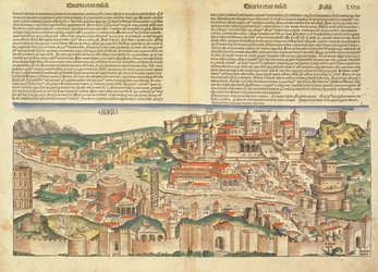 Utsikt over byen Roma, fra Nürnberg-krøniken av Hartmann Schedel (1440-1514) 1493