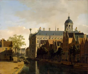Nieuwezijds Voorburgwal med Amsterdam rådhus