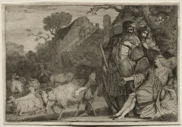 En engel forutsier fødselen til Abrahams sønn, 1638.