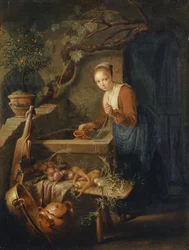 Kjøkkenpike ved brønnen, ca. 1650