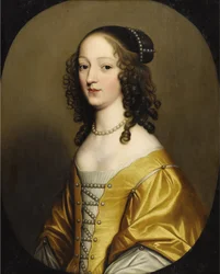 Elisabeth de Boheme - Elizabeth Stuart (1596-1662), dronning av Böhmen, av Honthorst, Gerrit, van (1590-1656). Olje på tre. Mål: 72,3x57,7 cm. Privat samling