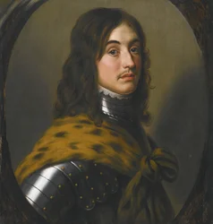 Maurice du Palatinat (1620-1652) Fils de Frederic V du Palatinat - Portrett av prins Maurice av Pfalz par Honthorst, Gerrit, van (1590-1656). Olje på tre, størrelse: 62,3x58,5, privat samling