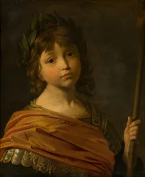 Portrett av Maurice eller Moritz, Prince Palatine (1621-1652) avbildet som Mars, da en gutt, ca. 1625-35 (olje på lerret)