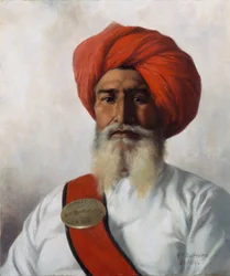 Ganda Singh, en sikh-chaprassee fra Col Wilmers topografiske undersøkelsesfest nr. 14, 1894