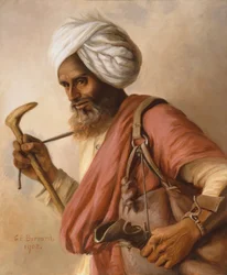 Hasan, vannbærer til kunstneren og mannen hennes på Simla i 1908