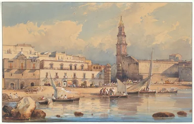 Utsikt over Marinella, Strada di Portici, nær Napoli