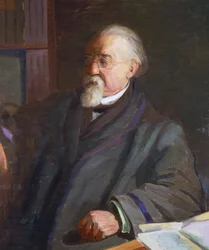 Portrett av Cesare Lombroso (1835-1909), italiensk antropolog og kriminolog, av Giacomo Grosso (1860-1938)