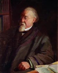 Portrett av Cesare Lombroso (1835-1909), italiensk kriminolog og antropolog Maleri av Giacomo Grosso (1860-1938) Debuterte fra 1900-tallet i Turin Museo di Antropologia Criminale - Portrett av Cesare Lombroso (18935-19), italiensk og italiensk
