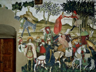 The Fountain of Life, detalj som viser returen til fontenen, 1418-30
