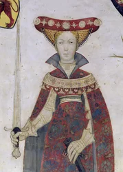 De ni verdige og de ni verdige kvinnene, detalj av Hippolyte, 1418-30