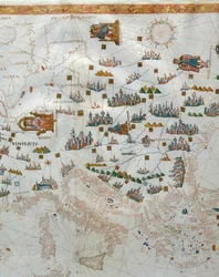 Et nautisk kart, detalj av Vest-Europa, 1564