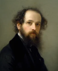 Selvportrett av Giacomo Trecourt (1812-1882), olje på lerret