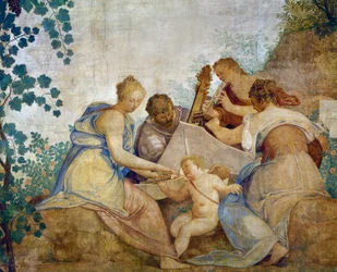 Konsert av Giovanni Battista Zelotti (1526-1578). Italia