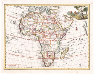 1740 kart over Afrika av Giambattista Albrizzi