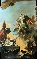 Vår Frue av Karmel gir scapularet til Saint Simon Stock, 1749.