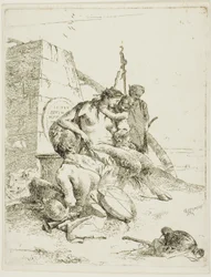 Satyrfamilie med obelisken, fra Scherzi