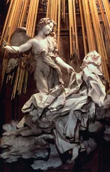 Italia, Roma, Cornaro Chapel of Church of Santa Maria della Vittoria, Ecstasy of St Teresa of Avila, av Gian Lorenzo Bernini (1598-1680), skulptur i marmor og forgylt bronse
