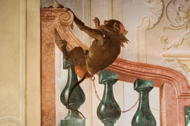Detalj av Monkey, fra Room of Carnival Scenes in the Foresteria