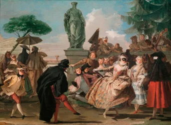 Le menuet - The Menuet - Tiepolo, Giandomenico (1727-1804) - 1756 - Olje på lerret - 80,7x109,3 - Museu Nacional d